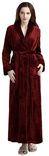 CaiDieNu Accappatoio da Donna in Morbido Pile Vestaglia Lunga Donna in Pile con Cintura Accappatoio Flanella Invernale per Casa Spa Hotel