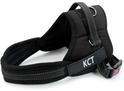KCT No Pull Dog Harness Large Black - Soft Padded Adjustable Vest Easy Control