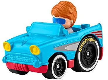 Little People Wheelies Retro Convertible - GMJ25 ~ Baby Blue and Red Car
