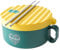 AI LOVE PEACE Microwave Noodle Bowl, BPA-Free 1200ml Soup Mug with Handles, Portable Ramen Container for Students & Offices, Green