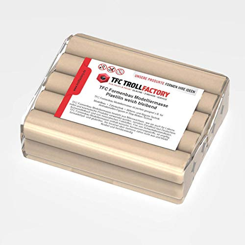 TFC Formenbau Modelliermasse natur Plastilin weich bleibend schwefelfrei - Größe: 10kg (10x1000g)