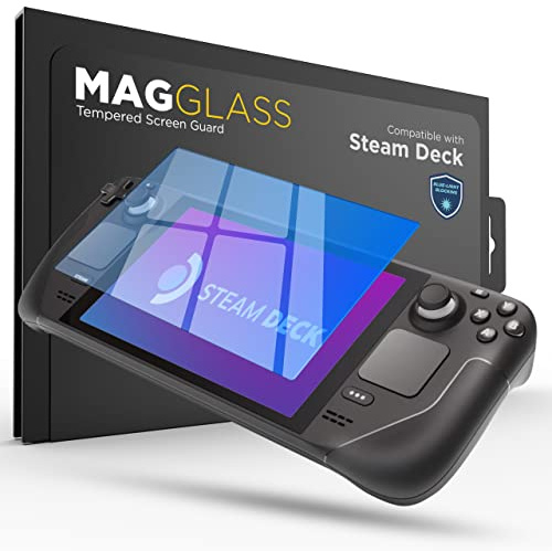 magglass Protector de pantalla OLED de vidrio templado diseñado para Steam Deck/Steam Deck (7 pulgadas) con bloqueo de luz azul de cobertura completa (antiluz azul para reducir la fatiga ocular)