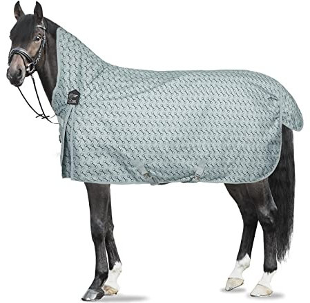 Horze Avalanche Pro Weidedecke mit Fleece, 1200D, leichtes/mittleres Gewicht, Regendecke, Pferdedecke,Wasserdicht Und Winddicht, Atmungsaktiv, Schweiflatz, Größe 75-165 cm, Blau, Blau, 155