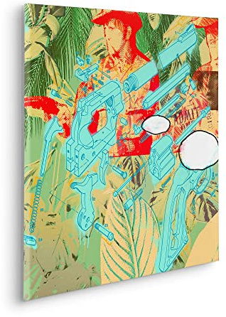 Komar Keilrahmenbild im Echtholzrahmen - Peace - Größe 60 x 60 cm - Wandbild, Kunstdruck, Wanddekoration, Design, Wohnzimmer, Schlafzimmer