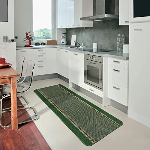 THE RUGS - Machine Washable Area Rugs & Runners for Living room, bedroom kitchen hallways Bordered Design|Green 190x133 cm