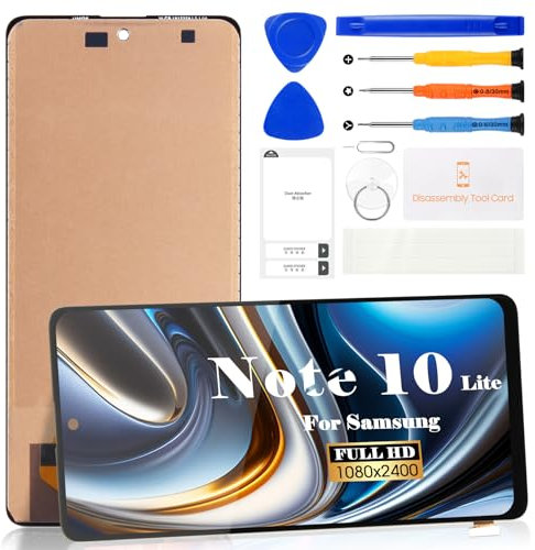 Ecran TFT pour Samsung Galaxy Note10 Lite Ecran LCD pour Samsung Note 10 Lite Ecran de Remplacement SM-N770F Touch Digitizer No Frame(Noir,sans Reconnaissance d'Empreinte Digitale)