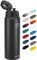 Fanhaw 1 L Insulated Stainless Steel Water Bottle with 1 Lid (Chug Lid) - For Kids, Women, Men | Leak & Sweat Proof with Anti-Dust Lid (Black)