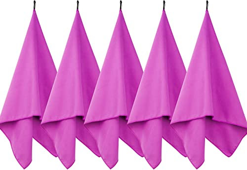 Plazenzon Mikrofaser-Handtuch, 5 Stück, schnell trocknendes Fitness-Handtuch (groß 40,6 x 81,3 cm und Größe XL: 61 x 121,9 cm), super saugfähiges Faser-Handtuch, schnell trocknend, Trainingsausrüstung