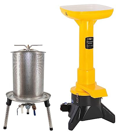 Obstpresse hydraulisch Edelstahl 40 Liter, Saftpresse Hydropresse (40L) mit 3 bar, Weinpresse Apfelpresse zum Pressen von Obst, Wasserdruckpresse inkl. Obstmühle Obsthäcksler 2,2kW