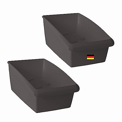 Novaliv Suppentütenbox klein 2er Set Schubladen Organizer Küche - 25 x 12 cm ANTHRAZIT GRAU Gewürzaufbewahrung Box - Ordnungssystem für Schubladen - Aufbewahrung von Dressing & Backzutaten