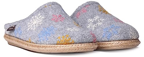 Toni Pons Damen-Hausschuh aus Filz – DELI-CP – Grau, 36 EU
