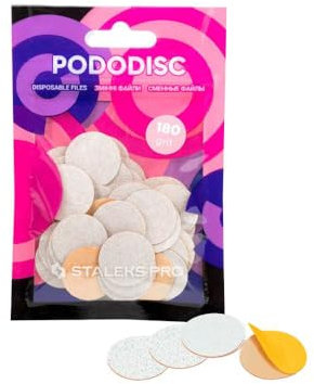 STALEKS PRO Pododisco 50 dischi abrasivi adesivi da 20 mm per tornio unghie. Pedicure speciali (Grano 180)