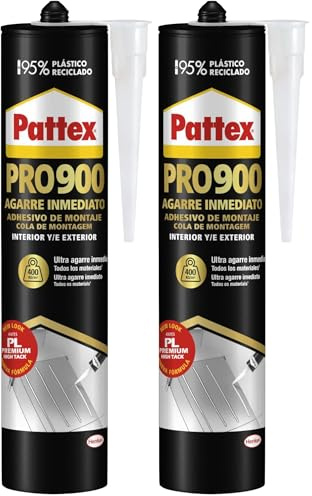 Pattex PL Premium Pegamento adhesivo de montaje resistente al agua, blanco,1 cartucho x 460 g (Paquete de 2)