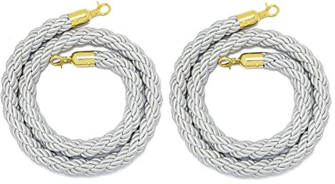 DACUDA VIP-Stütze, geflochtenes Hanfseil, dick, 3,3 cm, gewebte Warteschlangenbarrieren, Kordel, Drehseil, Linienteiler für große Eröffnungen, Schilder im Eingangsbereich (Silbe