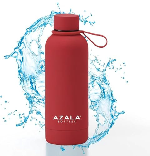 Azala® BOTTLES - Botellas de agua de Acero Inoxidable 500ml - Botella TÉRMICA deportiva - Termo con aislamiento de doble pared - Libre de BPA Efecto termo 12 Horas Caliente y 24 Horas Fría - Rojo