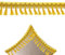 OHYER 3.5 Meter lang (x 5.5 cm Durchmesser)Quaste Trim Band Pompon Kleidung Tischdecke Hochzeit Deko Franse zum Nähen Fransenband fur DIY Nähzubehör Fransenborte fransenborte vorhang DIY-Nähen (Gold)