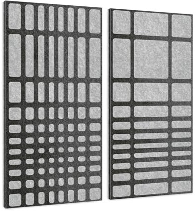 platino24 „MANHATTAN“ 2er-Set Akustik-Objekt/Wandpaneele für optimale Raumakustik/INNOVATIVES DESIGN / 100 x 100cm