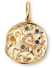 SINGULARU - Sternzeichen Charm. Messing mit 18 Kt Vergoldeter Beschichtung und Zirkonia. Schmuck für Damen. Widder.