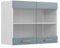 Vicco Hängeschrank R-Line, Wandhängeschrank, Blau-Grau/Weiß, 80 cm mit Glastüren