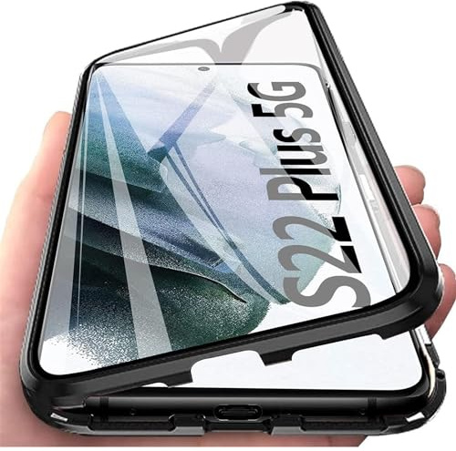 CoolGadget Handyhülle für Samsung Galaxy S22 Plus Magnetisch 360 Grad | 360 Grad Rundumschutz, Glas vorne und hinten, magnetischer Metallrahmen, für KFZ Magnethalterung