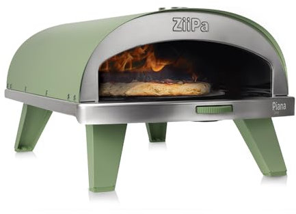 ZiiPa • Piana Gaz • Gasbetriebener Pizzaofen • Eucalyptus • Kompakt & innovativ • Aufheizzeit: 30 Min. • Express-Garzeit: 90 Sek. • Cordierit-Stein Ø 31,5 cm • 50 mb