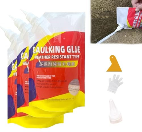 Scellant de Réparation Imperméable pour Dalles de Béton, de Scellant pour Béton Imperméable, Mastic et Scellant étanches pour Béton (3PCS)
