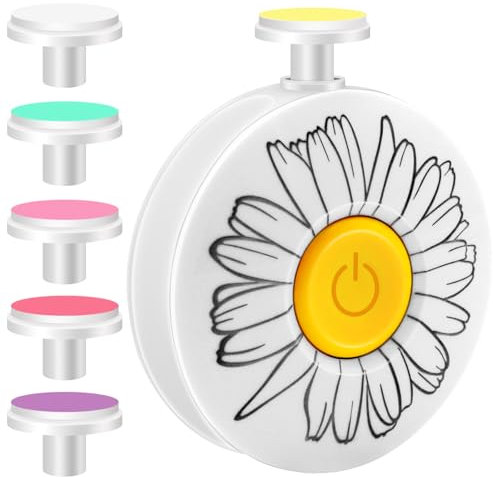 Lime à Ongles Électrique pour Bébé, Lime à Ongles Blanche, Kit de Coupe-Ongles 6 en 1 Sûr pour Bébé Avec 6 Têtes de Meulage pour Nouveau-né, Nourrisson, Enfants ou Adultes