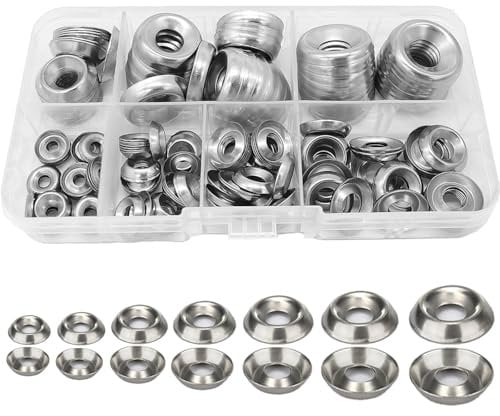 WeqeYent 180 rondelle a tazza, rondelle in metallo per viti (M3-M9), rondelle decorative svasate in acciaio inossidabile (#4#6#8#10#12#14#16)
