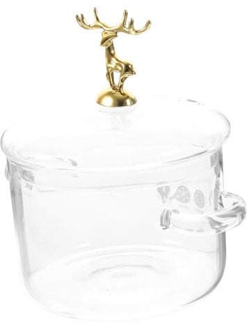 COLLBATH Home Glas Kochgeschirr Doppel Ohr Ramen Topf Elch Deckel Suppe Topf Hitzebeständig Küche Schmortopf Einfache Handhabung