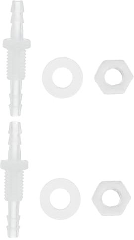 PATIKIL 3/16 Schlauch-ID Barb Thru-Bulk Bulkhead Fittings, 6er-Pack Union Kunststoffadapter mit M8 Muttern Silikondichtungen für Aquariumswasser Kraftstoffluft