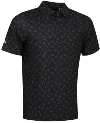 Callaway Golf Mens All-Over Large Chev Polo Shirt - Caviar - XL