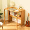 LIUWOPA Collapsible Bamboo Desk for Small Spaces, Bamboo Folding Writng Working Computer Desk with Shelves and Storage, Rustic Foldable Desk Table Home Office Fold up Desk (Natural, 83cm/32.6)