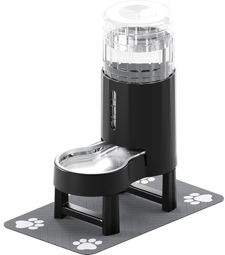 CZPET Elevated Dog Water Bowl Dispenser with Mat for Large Dogs,Tall Raised Pet Waterer Stand,Relieve Neck Pressure,Large Capacity and Drinking Area Noise-Free for Pets (7L+Stand+Mat)