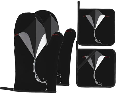 JKDGOJ Lot de 4 maniques en forme de cerf-volant avec ficelle cassée pour cuisine – Imperméable, résistant à la chaleur et durable