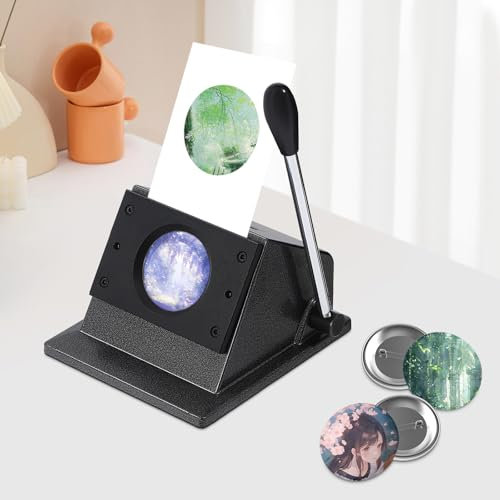 Kreisschneider für Buttonmaschine 58mm Button-Presse Runde Button Badge Maker Abzeichen-Stanzer-Set Anstecker Knopfmacher-Maschine für DIY Pin Badge Spiegel