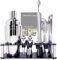 Cocktail Shaker Set, 11Pcs 750ml 550ml Premium Shaker Bicchieri Set Acciaio Bar Cocktail Shaker Set Kit barista con portabottiglie(550ml)