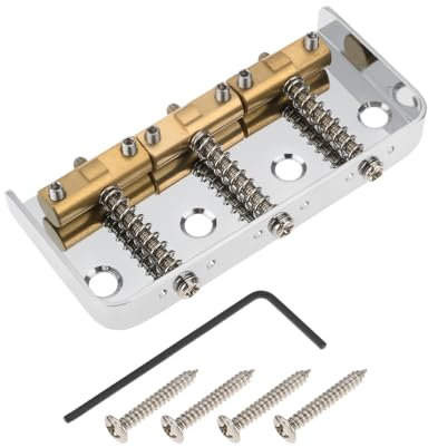 Briny River Chevalet court en laiton compensé compatible avec guitare Telecaster Argenté