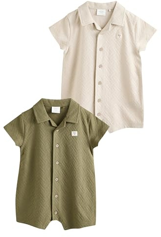 NEXT Baby Jungen Strampler aus 100% Baumwolle, 2er-Pack
