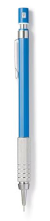 MUJI 無印良品 Professioneller Druckbleistift, 0,5 mm, Metallgriff, Minenhärteanzeige, 3 Farben (blau)