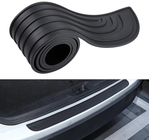 MNHCAC Stoßstangenschutz Für VW Polo 4 MK4 9N 9N3, Schwellerschutz für den Kofferraum, Auto Ladekantenschutz, Anti-Kratz Abriebfest Entfernba,Black-9 * 104cm