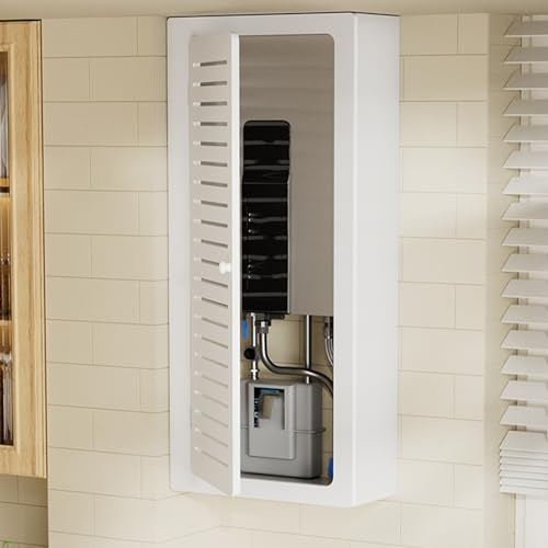 Hohe Heizkörperverkleidung, Weiß Lackiertes Regal, Dekoratives Element für Wohnzimmerheizung, Verdeckt Unschöne Rohre, Heizungsabdeckung für Zuhause(40x120x25cm/16x47x10in)