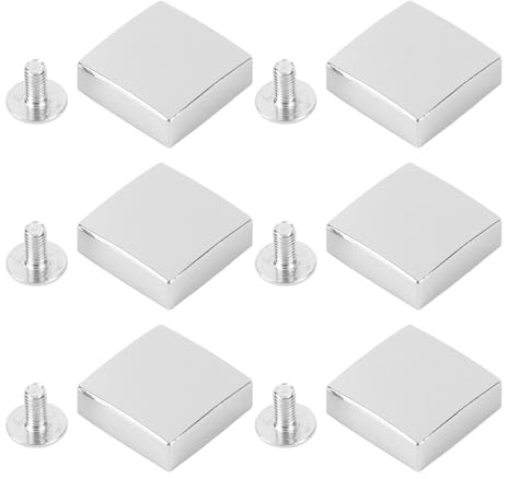 Yctze Rivets Carrés en Cuir 30 Ensemble de Rivets Arrière à Vis Quadrate Sac à Main Clou Sac en Cuir Ceinture Talons Hauts Décor 16 Mm en Alliage de Zinc avec Vis en Fer PH 6 Mm Chicago Arts, (SILVER)