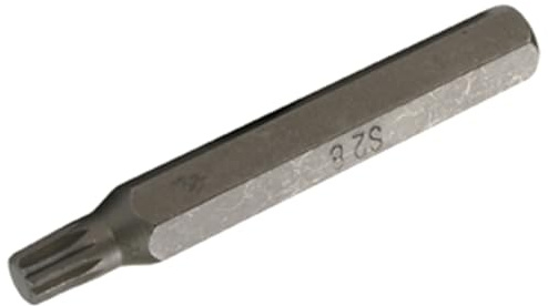 SW-Stahl 05222L Vielzahn Bit M8 lang - 3/8 Zoll Innenvielzahn Nuss Cr-V | 75mm Spline Bit für KFZ-Wartung, Bit Einsatz M8 lang aus robustem Chrom-Vanadium, ideal für Ratsche und präzise Montage