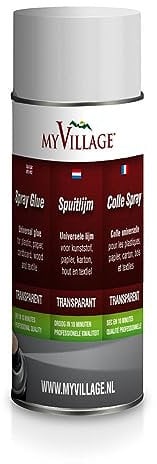 MY VILLAGE Weißer, transparenter Sprühkleber für Weihnachtsdorf oder Krippe, 150 ml