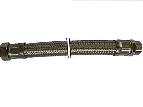 Panzerschlauch, SAUGSCHLAUCH/DRUCKSCHLAUCH, DN25, 1'ÜM x 1'AG, als Saugschlauch für Pumpenanwendungen | Industriequalität aus deutscher Produktion, Schlauchlänge:70cm