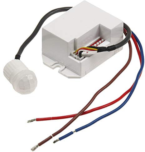 ChiliTec Bewegungsmelder Innen Micro 360° Einbau Ø 15mm 230V Einbaubewegungsmelder für LED geeignet 6m Reichweite Schaltzeit einstellbar Weiß