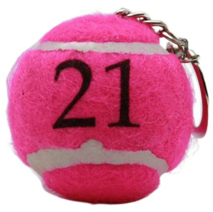 Preis-Nummer Tennis Ball Schlüsselanhänger Mini-Tennisbälle an einer Kette Made in der UK, rose