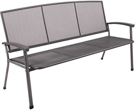 Gartenbank Rivo 3Sitzer 171x65x92cm eisengrau beschichtet Metall Streckmetall