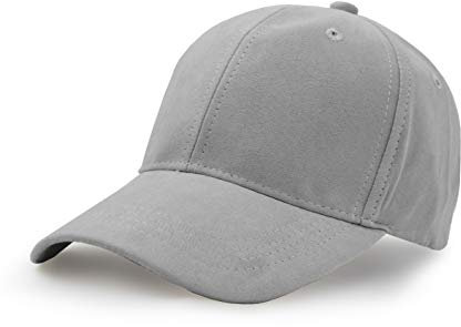 UltraKey Wildlederimitat Baseball Cap, Unisex Wildlederimitat Leder Einstellbare Schlicht Hut Baseball Cap Grau