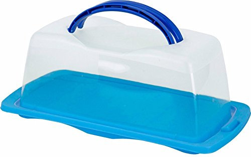 Koop Großer Kuchenbehälter mit Deckel, um Kuchen frisch zu halten, Grün, Blau und Weiß (Blau)